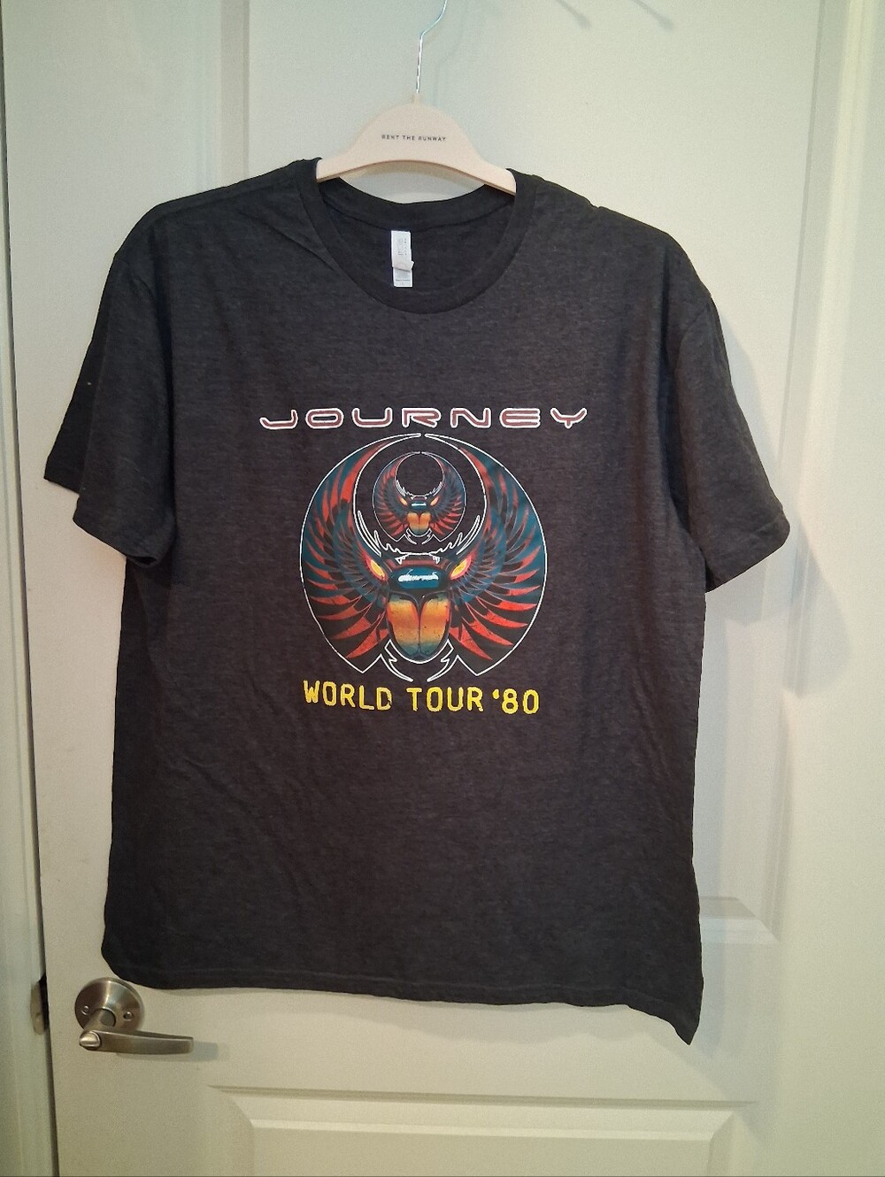 Journey World Tour '80 Gray Tshirt World - Charcoal
